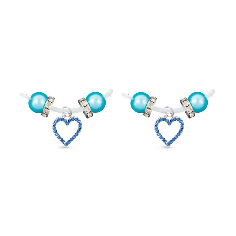 Rhinestone Heart-shaped Charm Adjustable Non-Piercing Nipple Rings - image 5