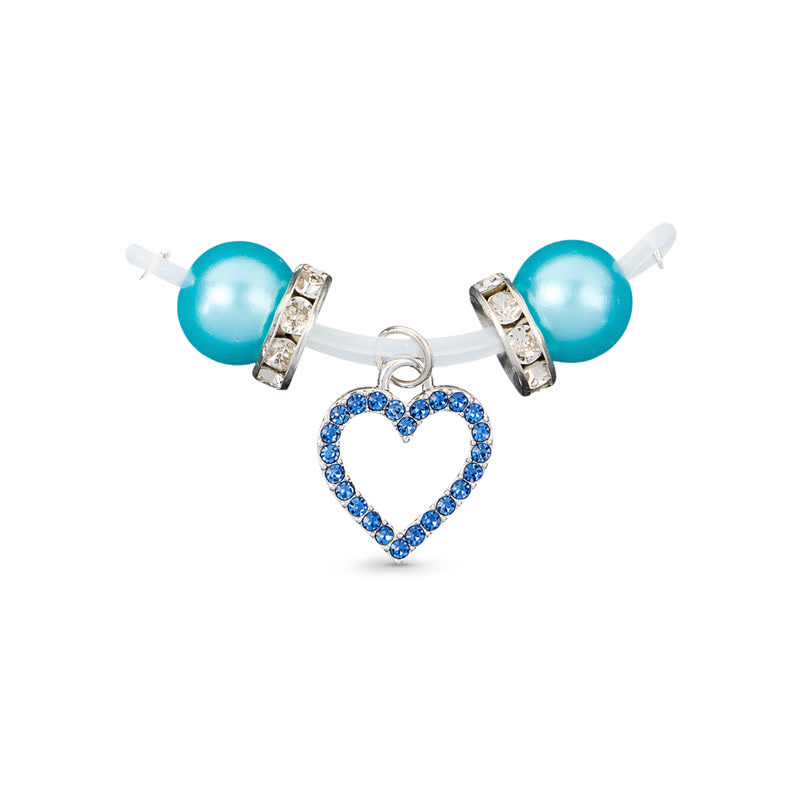 Rhinestone Heart-shaped Charm Adjustable Non-Piercing Nipple Rings - image 1