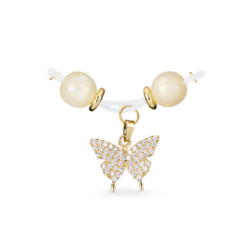 Rhinestone Butterfly Adjustable Non-Piercing Nipple Rings - image 1