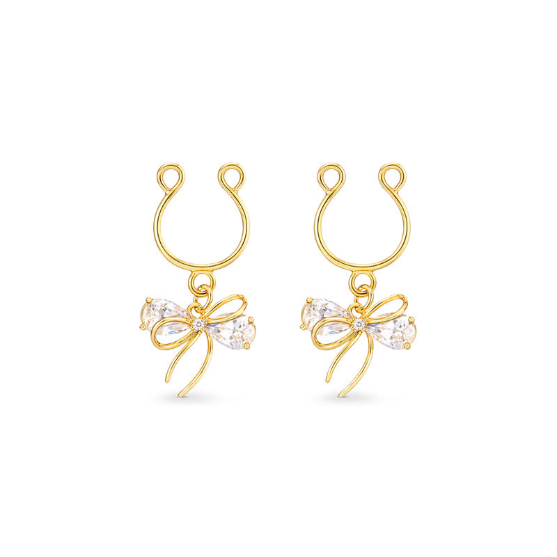 Teardrop Ribbon Bow Adjustable Non-Piercing Nipple Rings - image 5