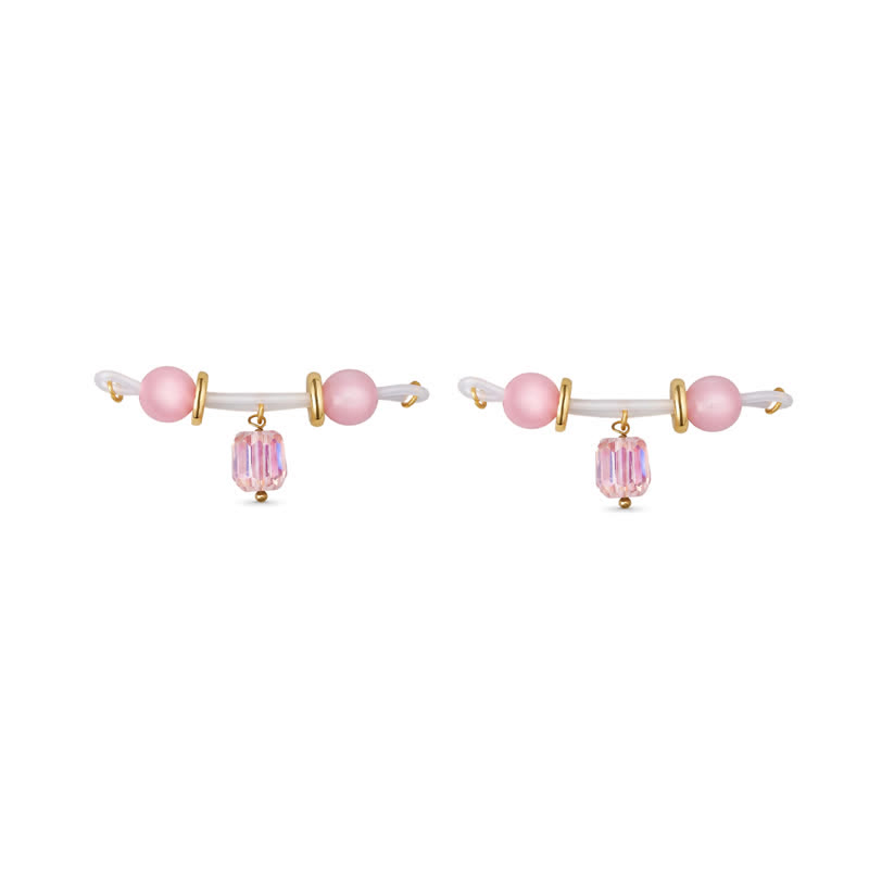 Beaded Acrylic Drop Adjustable Non-Piercing Nipple Rings - Pink - 2 ( a pair) - image 6