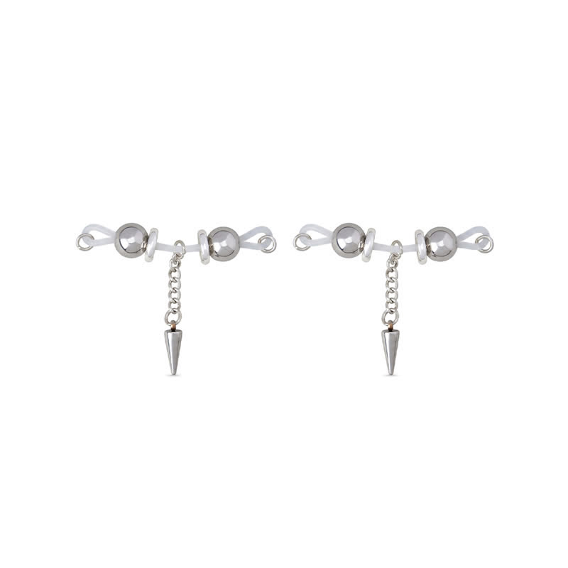 Spike Pendant Adjustable Non-Piercing Nipple Rings - Silver - 2 (a pair) - image 5