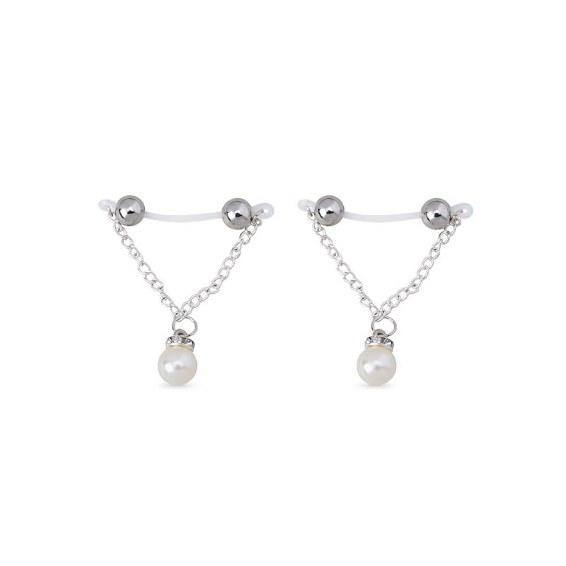 Pearl Adjustable Fake Nipple Rings - image 2