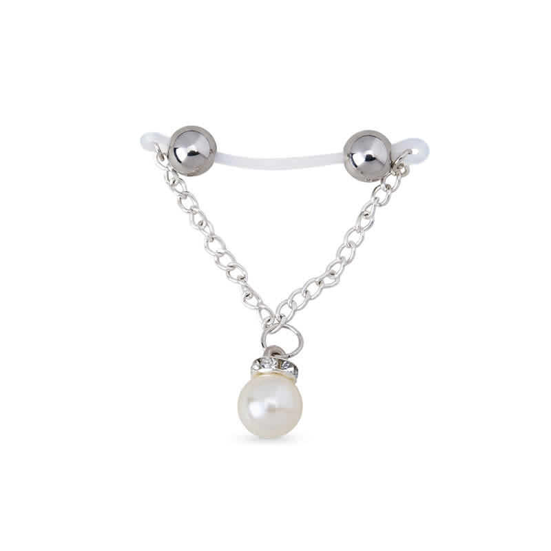 Pearl Adjustable Fake Nipple Rings - Pearl Nipple Rings - 2 pack (one pair) - image 1