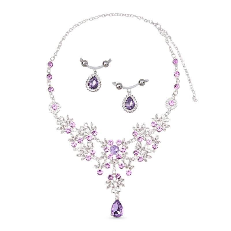 Purple Floral Rhinestone Necklace Nipple Clamp Adjustable Lingerie Accessories - image 1