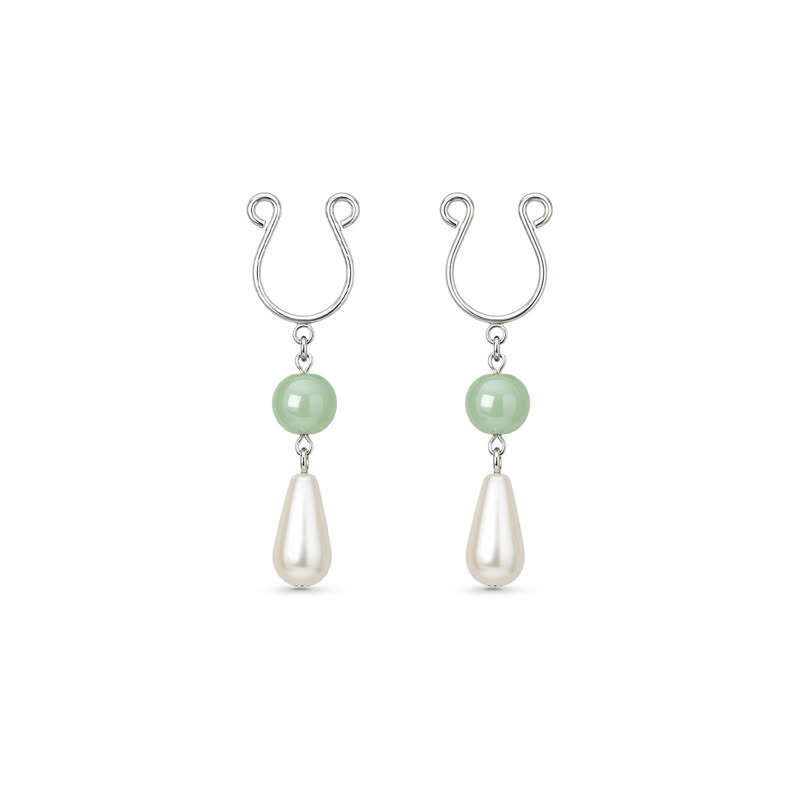 Pink Teardrop Bead Adjustable Non-Piercing Nipple Rings - image 2