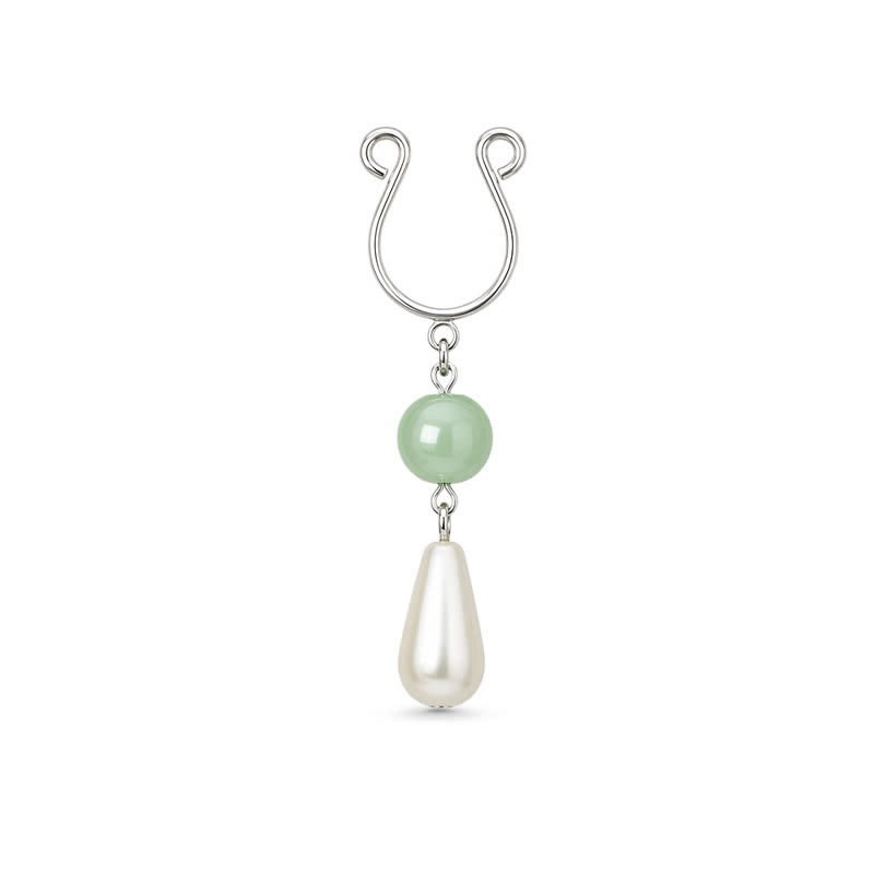 Pink Teardrop Bead Adjustable Non-Piercing Nipple Rings - White - 2 pack (one pair) - image 1