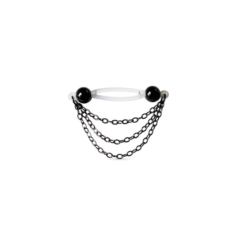 Black Beaded Adjustable Non-Piercing Nipple Rings - image 1