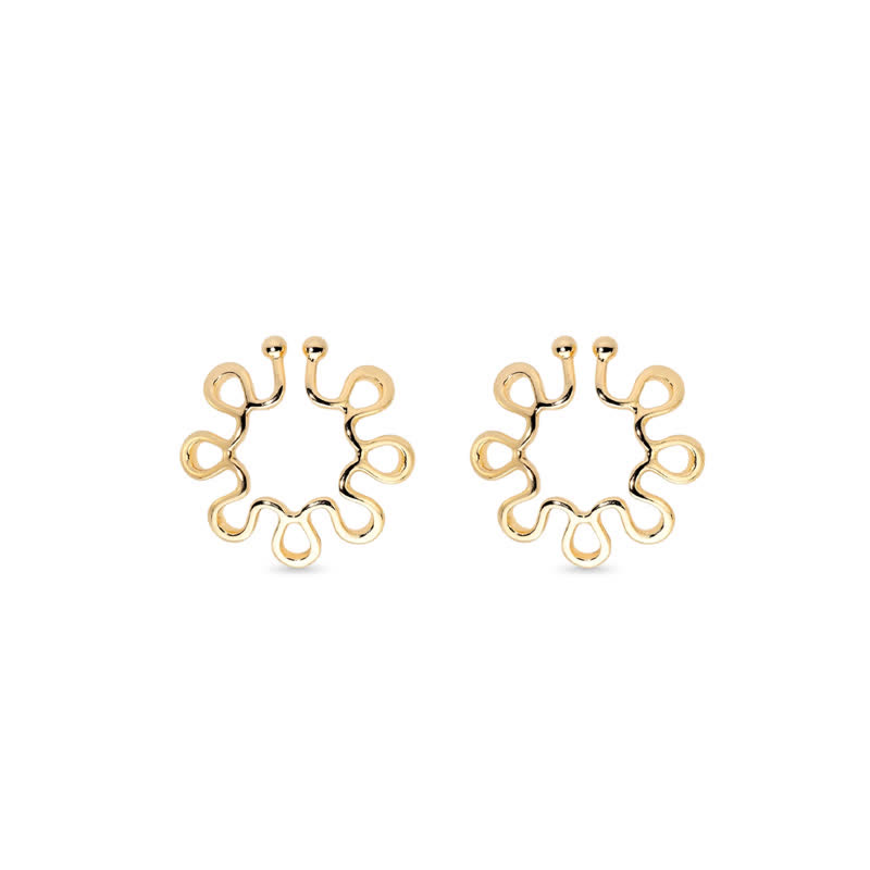 Golden Psychedelic Flower Clip Adjustable Non-Piercing Nipple Rings - image 3