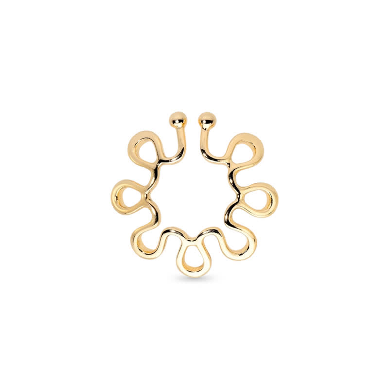 Golden Psychedelic Flower Clip Adjustable Non-Piercing Nipple Rings - image 1