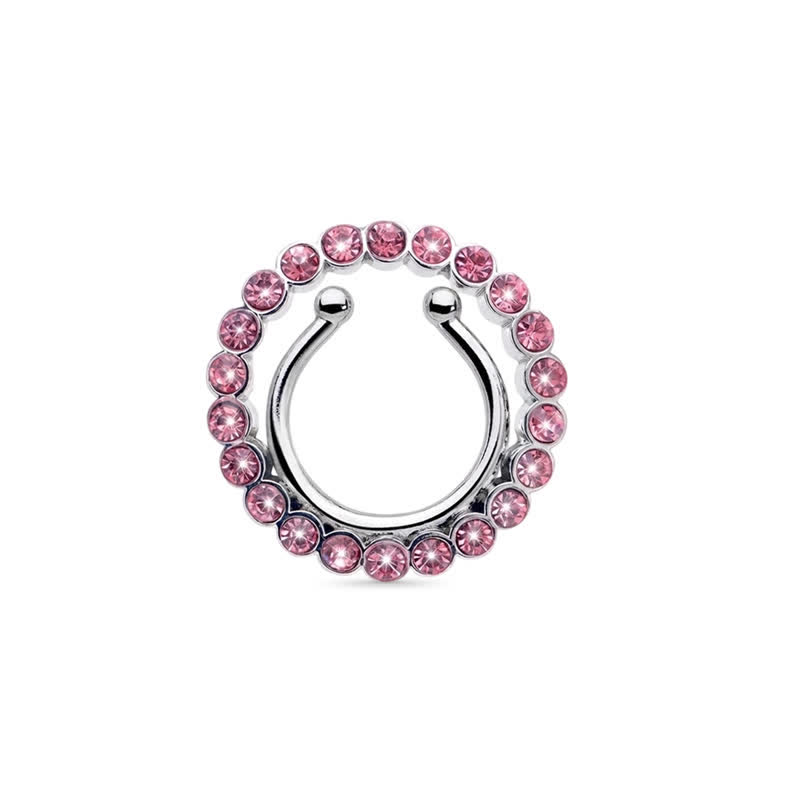 Rhinestone Circle Adjustable Non-Piercing Nipple Rings - image 1