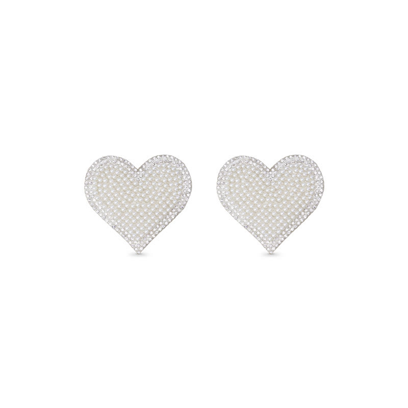 Rhinestone Chest Stickers Nipple Jewelry - Pearl - 2 pack (one pair) - image 9