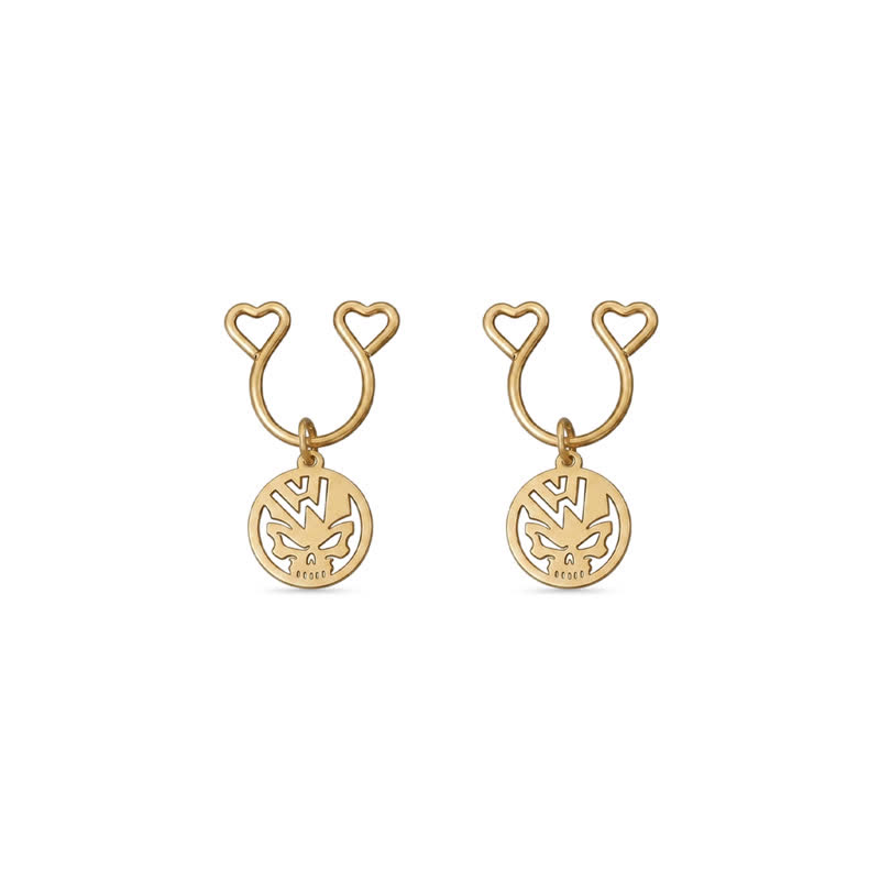 Skull Adjustable Clip-On Nipple Rings - Gold - 2 pack (one pair) - image 6