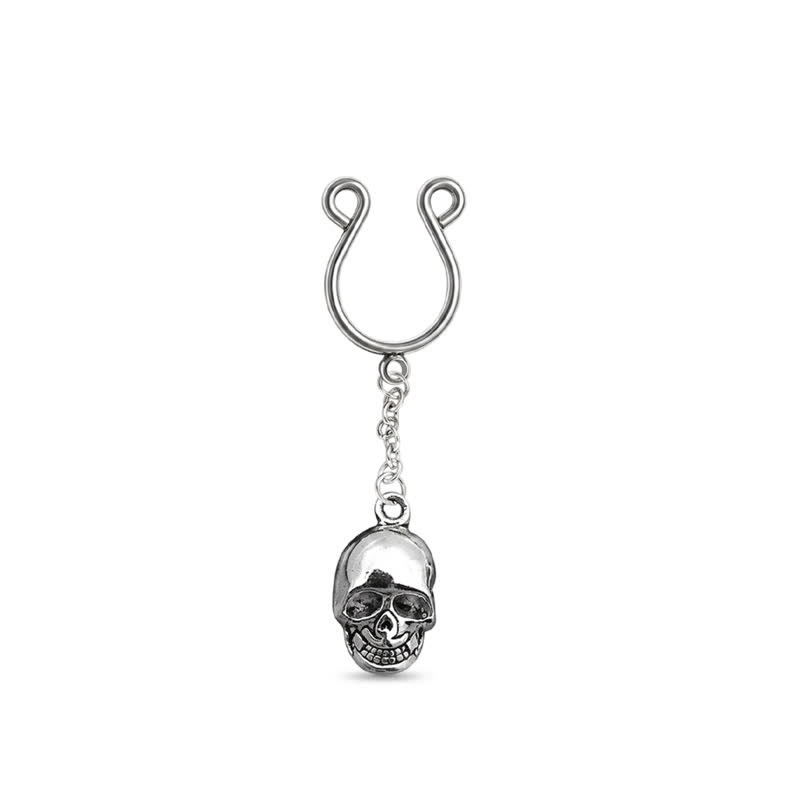 Skull Chain Adjustable Non-Piercing Nipple Rings - image 1