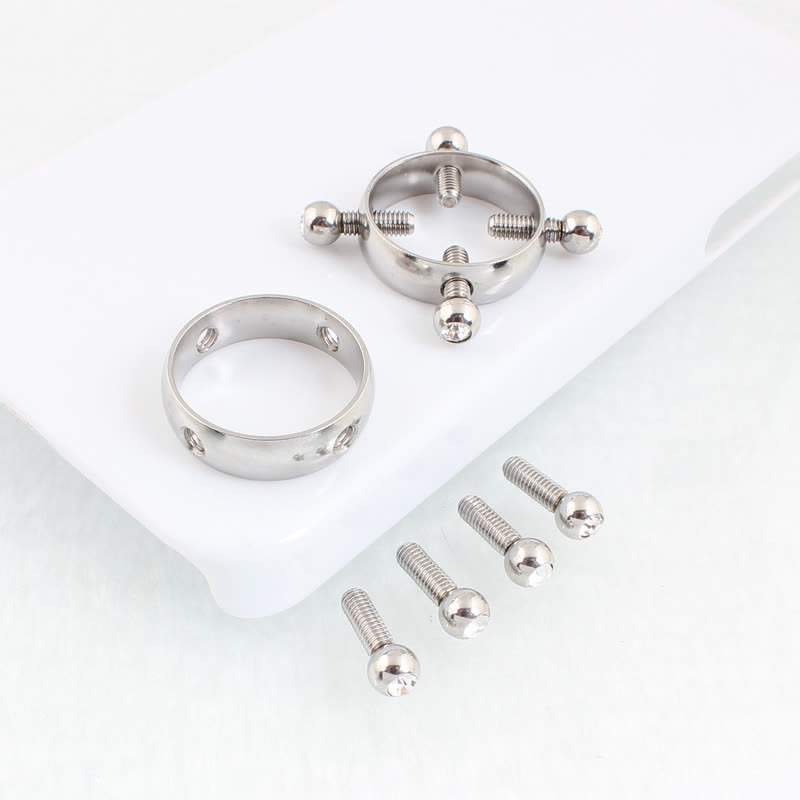 White Gem Adjustable Non-Piercing Nipple Rings - image 2