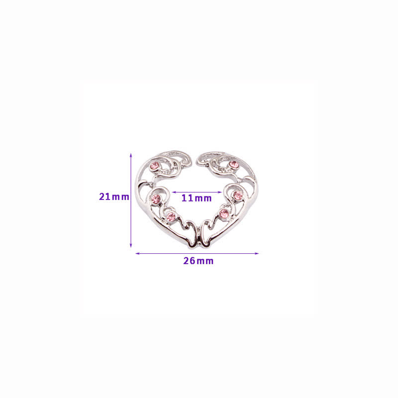 Gem Heart Adjustable Non-Piercing Nipple Rings - image 4