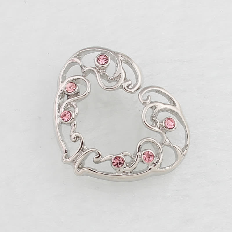 Gem Heart Adjustable Non-Piercing Nipple Rings - Pink - image 3