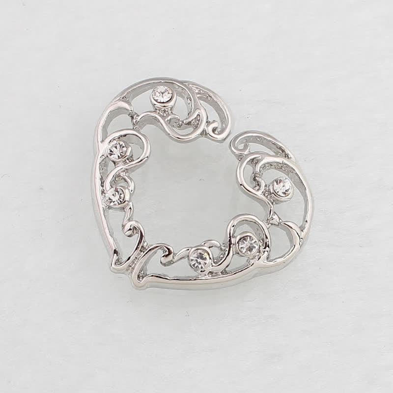 Gem Heart Adjustable Non-Piercing Nipple Rings - Silver - image 2