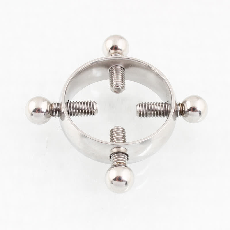 Steel Screw-On Adjustable Non-Piercing Nipple Rings - Plain - image 1
