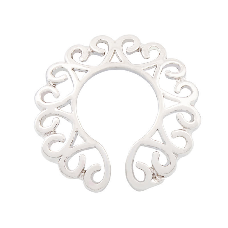 Crystal Heart Adjustable Non-Piercing Nipple Rings - Silver - image 1