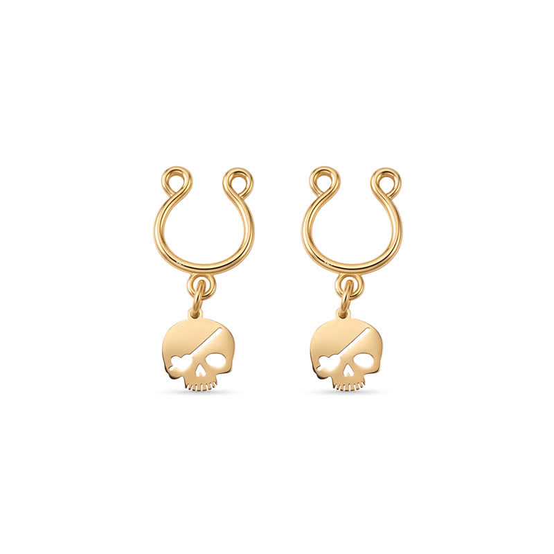 Skull Adjustable Non-Piercing Nipple Rings - Gold - 2(apair) - image 6