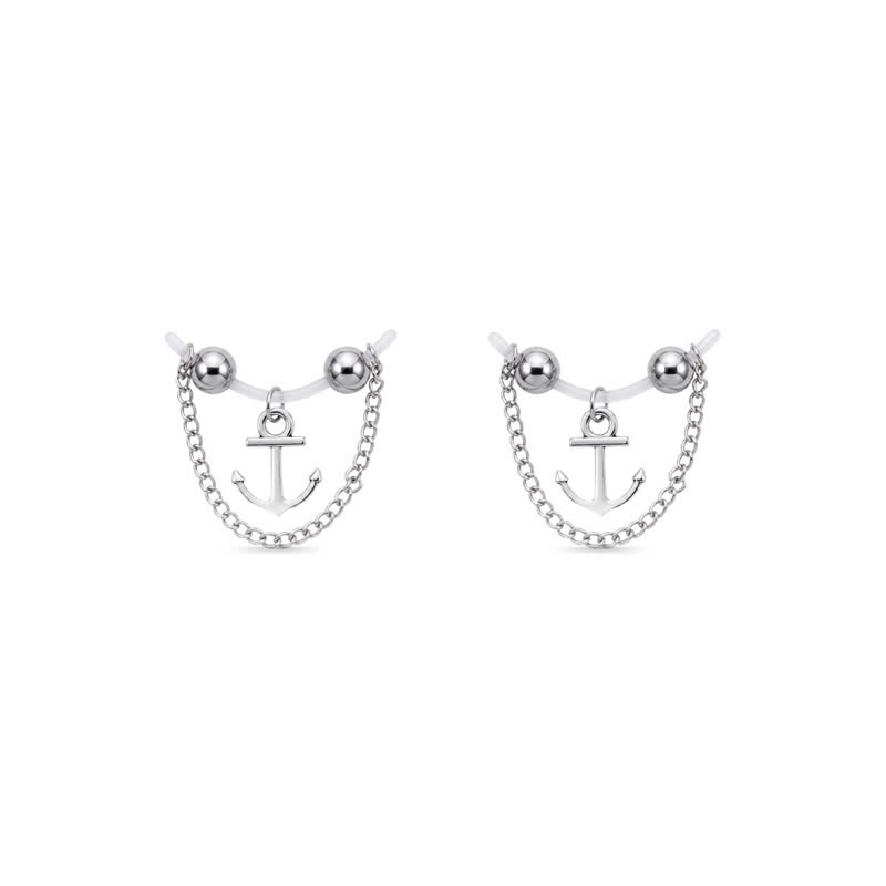 Chain And Anchor Adjustable Non-Piercing Nipple Rings - Silver - 2 pack (one pair) - image 7