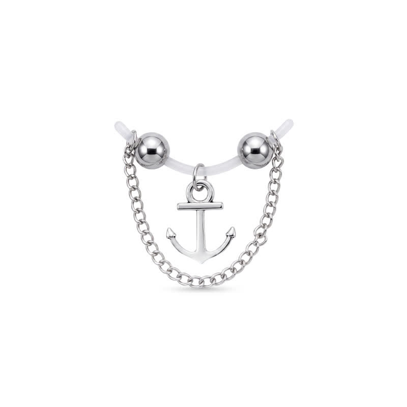 Chain And Anchor Adjustable Non-Piercing Nipple Rings - image 1