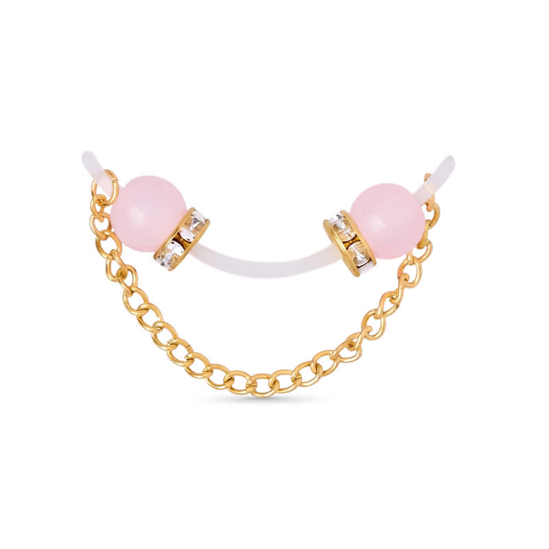 Glass Bead Twist Chain Adjustable Non-Piercing Nipple Rings - image 1