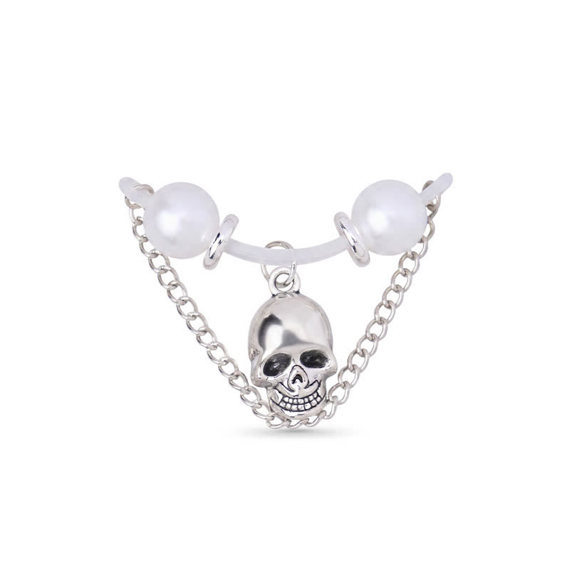 Pearl Skull Adjustable Non-Piercing Nipple Rings - image 1