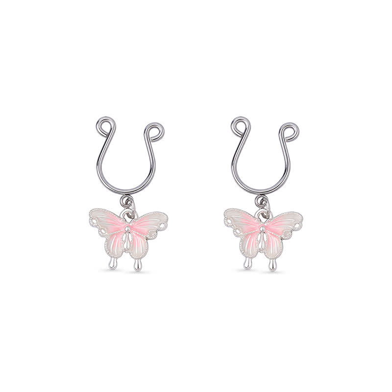 Butterfly Adjustable Fake Nipple Rings - Pink - 2 pack (one pair) - image 9