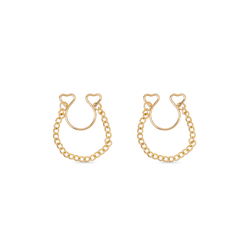 Chain Adjustable Fake Nipple Rings - Gold - 2 (a pair) - image 7