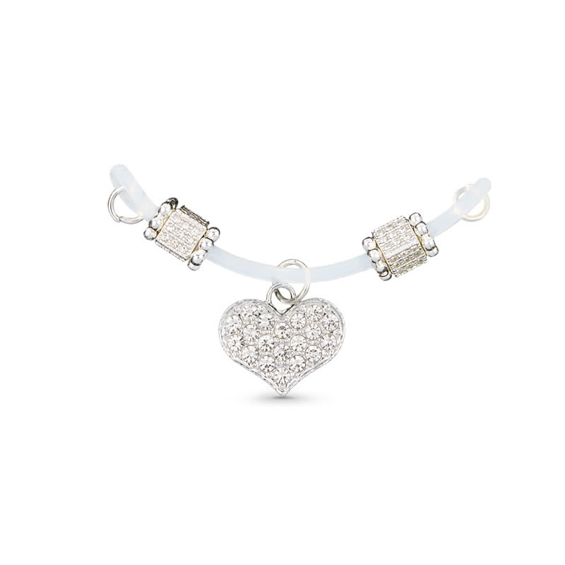 Rhinestone Heart Adjustable Non-Piercing Nipple Rings with Body Chain - image 1