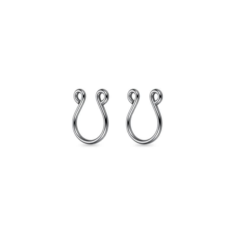 Minimal U Shape Adjustable Non-Piercing Nipple Rings - Silver - 8MM - 2 (a pair) - image 8