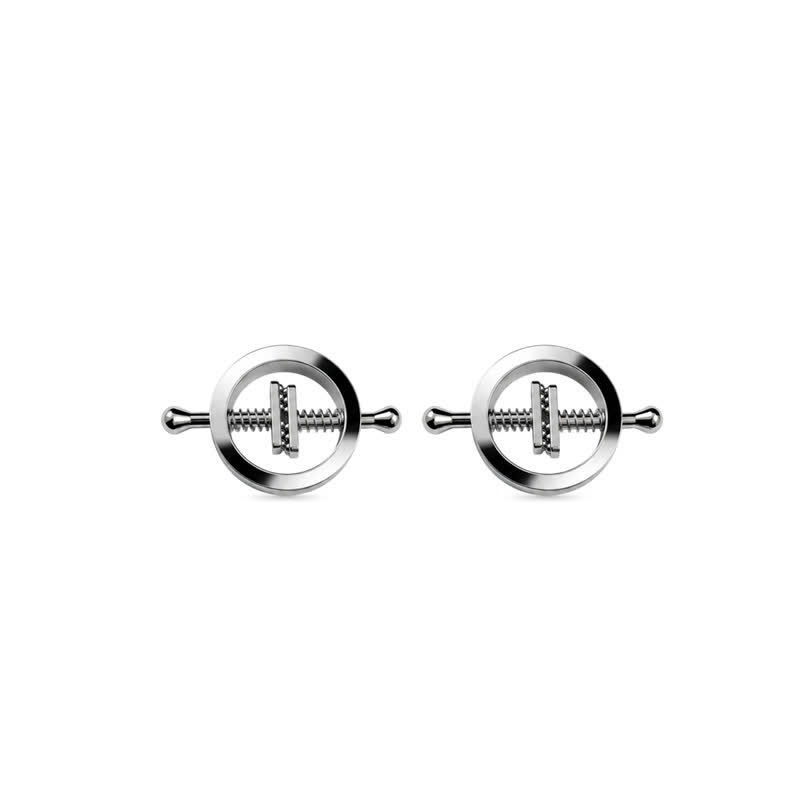 Metal Spring Adjustable Non-Piercing Nipple Rings - Silver - Nail Plate Spring Nipple Clamps - image 4
