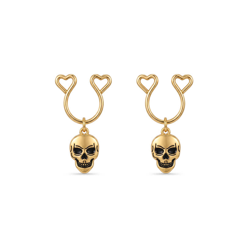 Skull Adjustable Fake Nipple Rings - Gold - 2 pack (one pair) - image 6