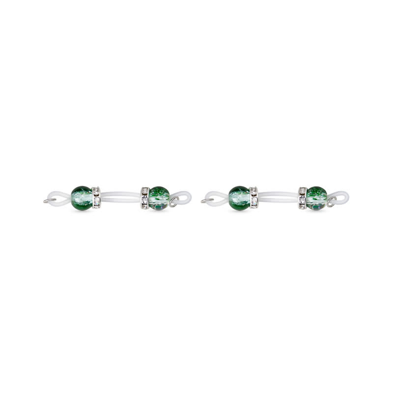 Gold Beaded Adjustable Non-Piercing Nipple Rings - Green - 2(apair) - image 2