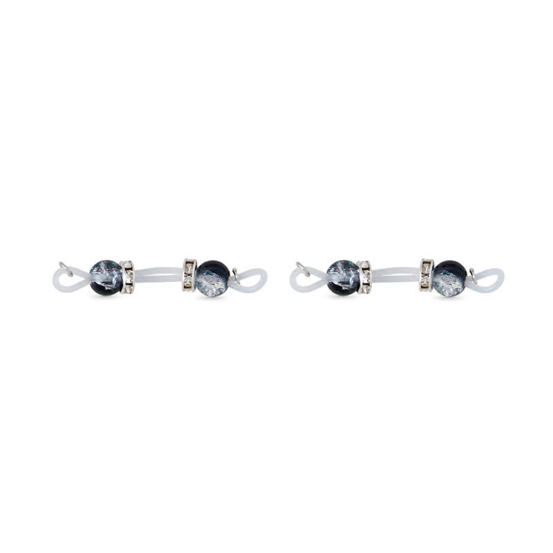 Gold Beaded Adjustable Non-Piercing Nipple Rings - White & Black - 2(apair) - image 3