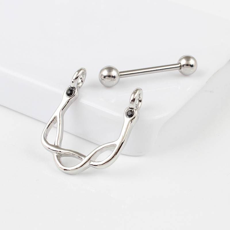 14G Steel Serpent Barbell Nipple Rings - image 3