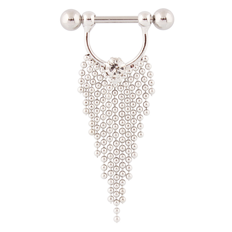 14G Crystal Tassel Barbell Nipple Rings - image 1