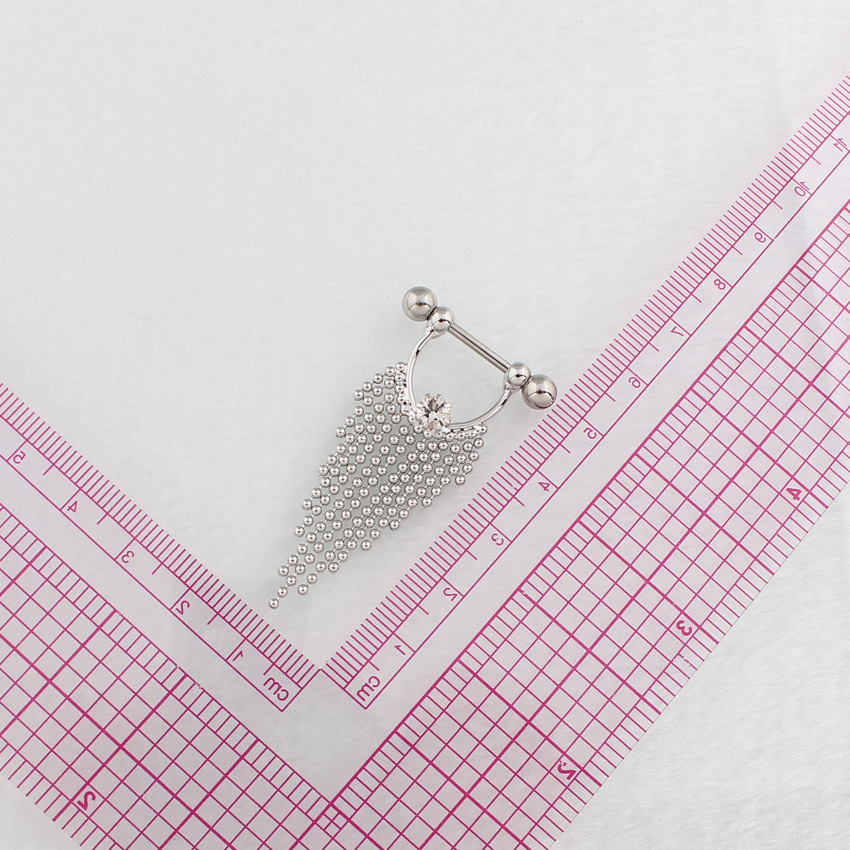 14G Crystal Tassel Barbell Nipple Rings - image 5