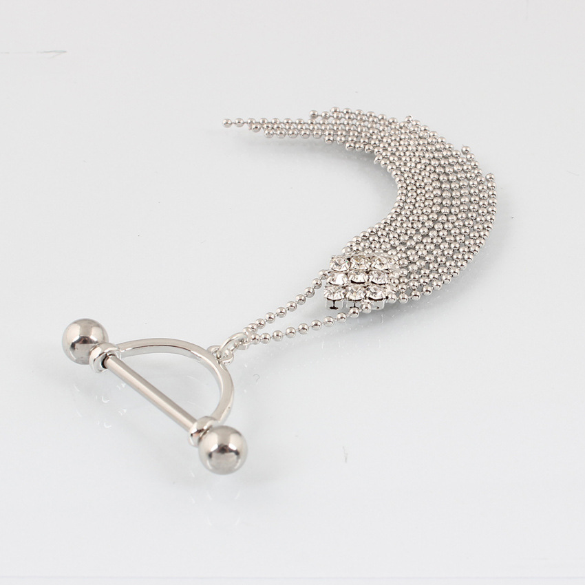 14G Crystal Dangle Tassel Barbell Nipple Rings - image 5