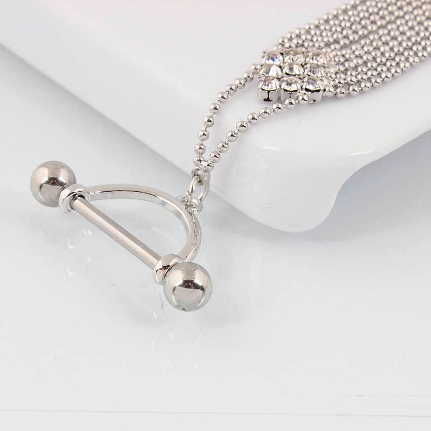 14G Crystal Dangle Tassel Barbell Nipple Rings - image 4