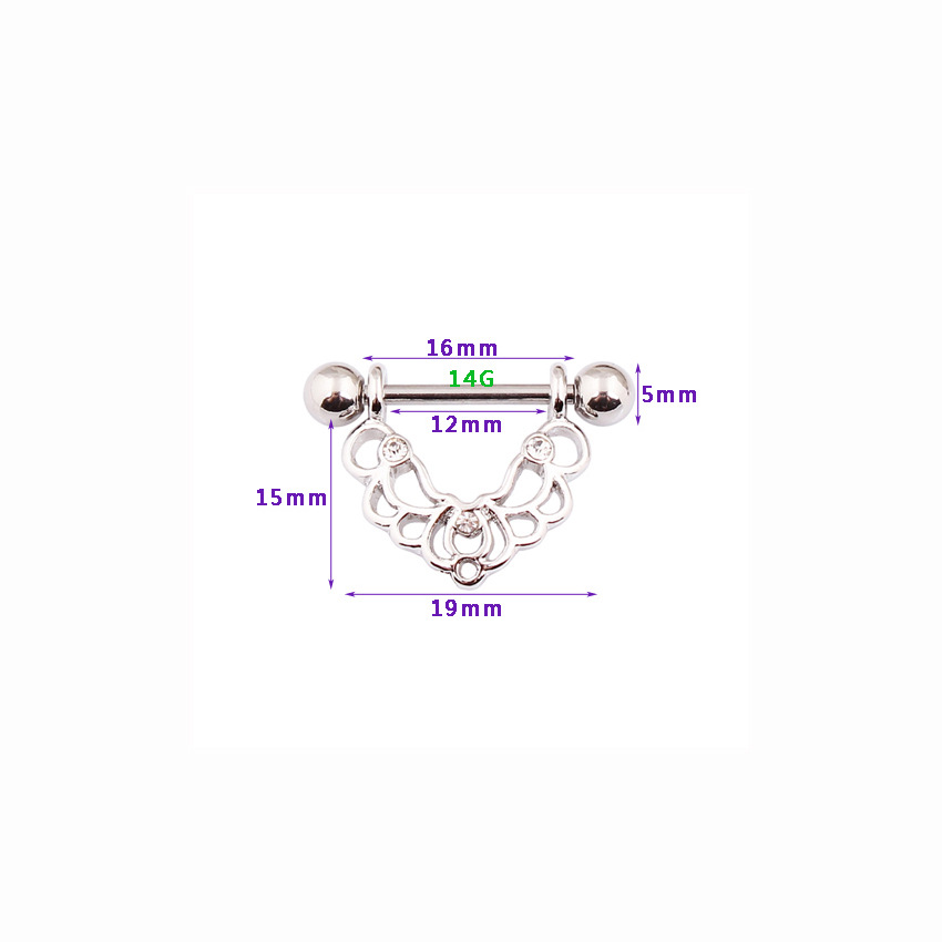 14G White CZ Blossom Barbell Nipple Rings - image 4