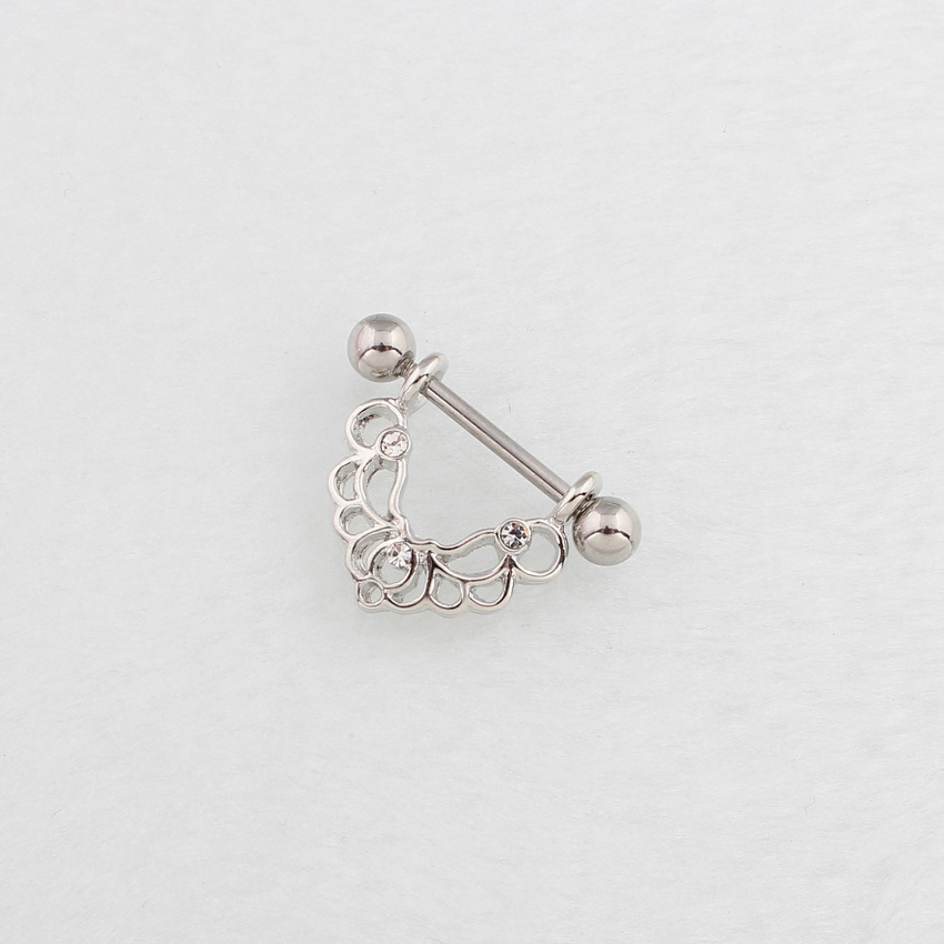 14G White CZ Blossom Barbell Nipple Rings - image 3