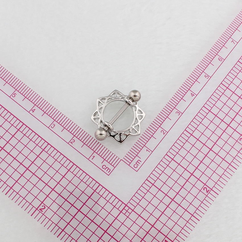 14G Gem Geometric Barbell Nipple Rings - image 5