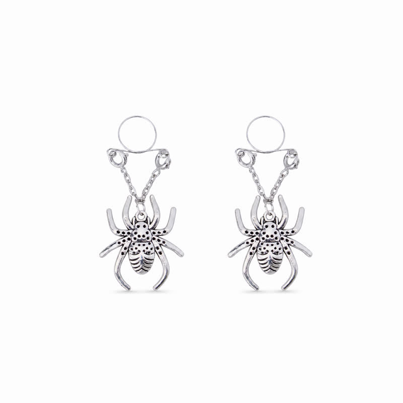 Springy Spook Spider Adjustable Non-Piercing Nipple Rings - Silver - 2 pack (one pair) - image 5