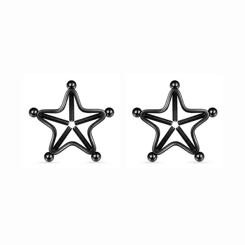 Star Adjustable Non-Piercing Nipple Rings - Black - One pair (2 pieces) - image 2