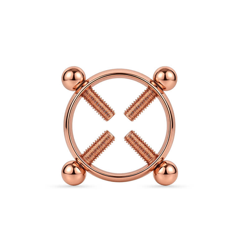 Rose Gold Round Adjustable Non-Piercing Nipple Rings - image 1