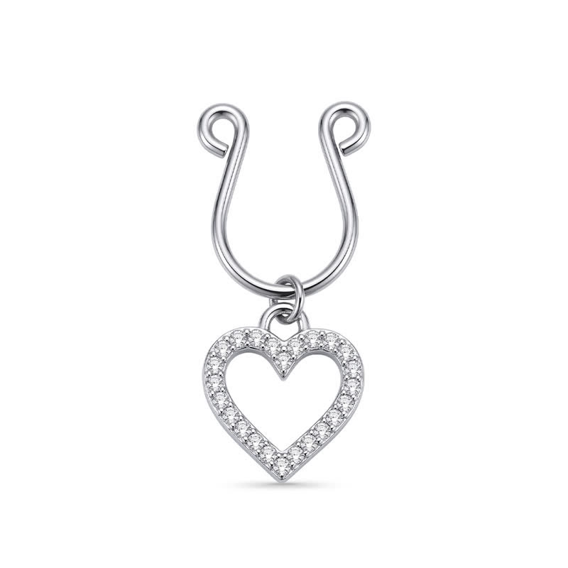 Heart Diamond Adjustable Non-Piercing Nipple Rings - image 1