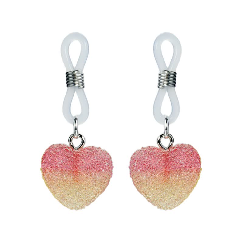 Pink Gradient Heart Non-Piercing Nipple Rings - Red - image 2